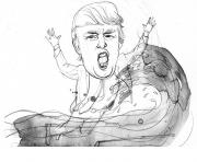Printable donald trump face 4 coloring pages