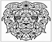Printable Adult Lion Zen coloring pages