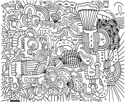 Printable adult doodle art doodling 1 coloring pages
