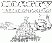 Printable disneys cars christmas coloring pages