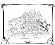 Printable winnie the pooh disney christmas 6 coloring pages