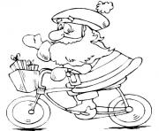 Printable christmas santa claus on bike 38 coloring pages