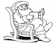 Printable christmas santa claus reading a book 81 coloring pages