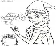Printable frozen elsa disney princess christmas coloring pages