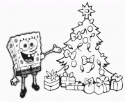 Printable of christmas tree and spongebob9343 coloring pages