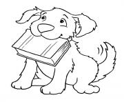 Printable dog biting a book 626d coloring pages