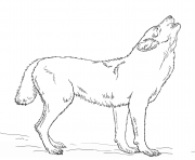 Printable howling wolf coloring pages