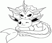 Printable vaporeon and eevee coloring pages