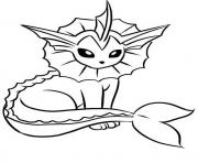 Printable vaporeon eevee evolutions coloring pages