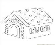 Printable Gingerbread House Easy with Star coloring pages