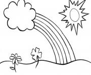 Printable Rainbow Coloring Pages For Kids flowers sun coloring pages