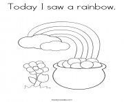 Printable Today I Saw A Rainbow coloring pages