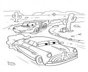 Printable Cars Lightning McQueen backside cactus a4 disney coloring pages