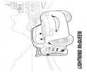 Printable Cars Lightning McQueen in city a4 disney coloring pages