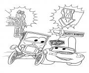 Printable Cars The McQueen With Lizzie a4 disney coloring pages
