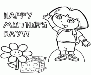 Printable dora mothers day coloring pages