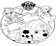 Printable skye marshall and rocky paw patrol coloring pages