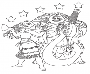 Printable Moana Maui with the stars coloring pages