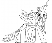 Printable queen chrysalis my little pony coloring pages