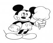 Printable Mickey with huge ice cream disney coloring pages
