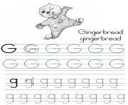 Printable alphabet coloring tracers g traditional coloring pages