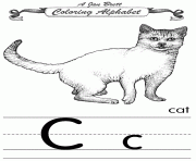 Printable coloring alphabet traditional cat coloring pages