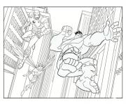 Printable iron man avec hulk superheros coloring pages