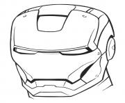 Printable Iron Man Helmet a4 avengers marvel coloring pages