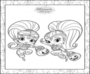 Printable Shimmer and Shine Halloween Coloring Pack coloring pages