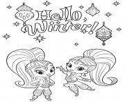 Printable Shine and Shimmer Winter Coloring coloring pages