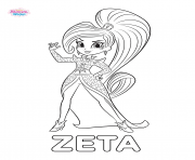 Printable Shimmer And Shine Zeta coloring pages