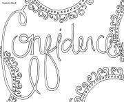 Printable word confidence coloring pages