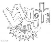 Printable word laugh coloring pages