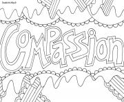 Printable compassion word coloring pages