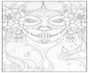 Printable adult days of the dead by Juline coloring pages