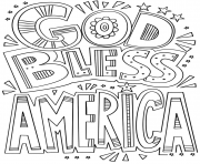 Printable god bless america doodle coloring pages
