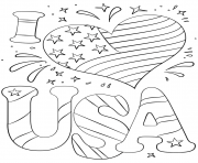 Printable i love usa coloring pages