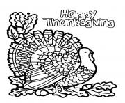 Printable Happy thanksgiving turkey coloring pages