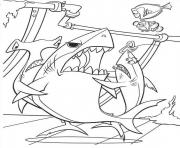 Printable three sharks finding nemo coloring pages