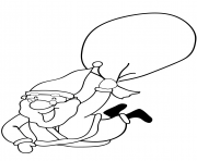 Printable santa claus is flying christmas coloring pages