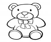Printable Teddy Bear Simple Kids coloring pages