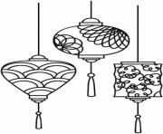 Printable chinese lanterns for new year coloring pages
