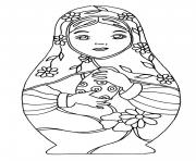 Printable russian dolls 4 coloring pages