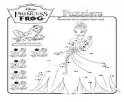 Printable disney princess frog puzzlers activity sheet coloring pages