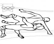Printable Wrestling olympic games coloring pages