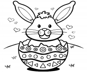 Printable easter bunny eggs hearts coloring pages