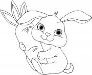 Printable easter bunny with carotte coloring pages