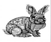 Printable easter bunny adult zentangle antistress coloring pages