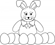 Printable easter bunny with beaucoup eggs pour coloring pages