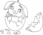 Printable cute easter bunny egg coloring pages